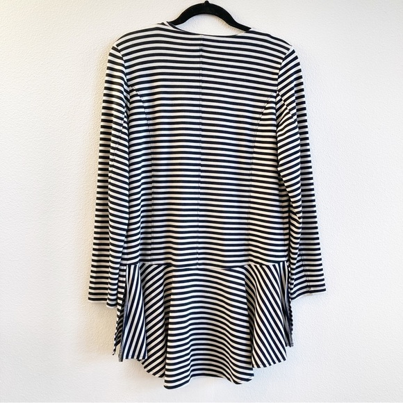 Soft Surroundings Calista Zip Tunic Top Striped Back White Longline Size Medium - Picture 6 of 11